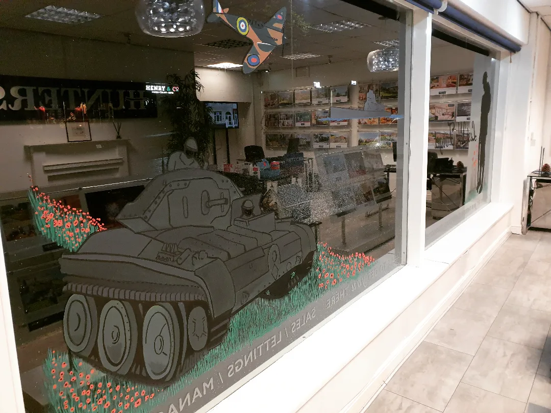 Christmas window art by JEM Creative